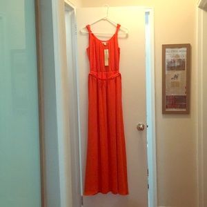 Beautiful orange maxi dress